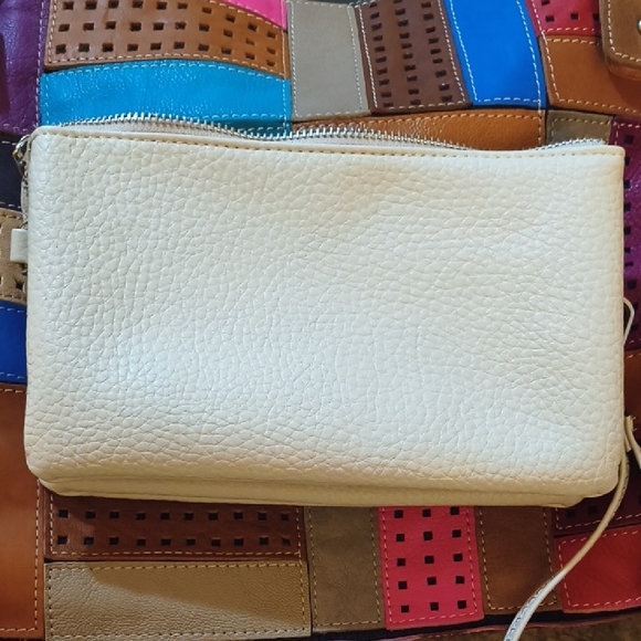 K Carroll Handbags - Cream Vegan Leather Purse